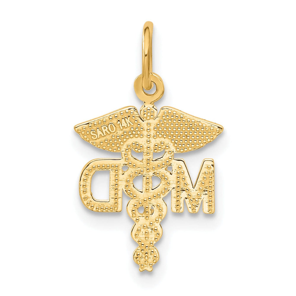 Lovely Rita's Pendants & Charms Solid 14k Yellow Gold M.D. Caduceus Pendant