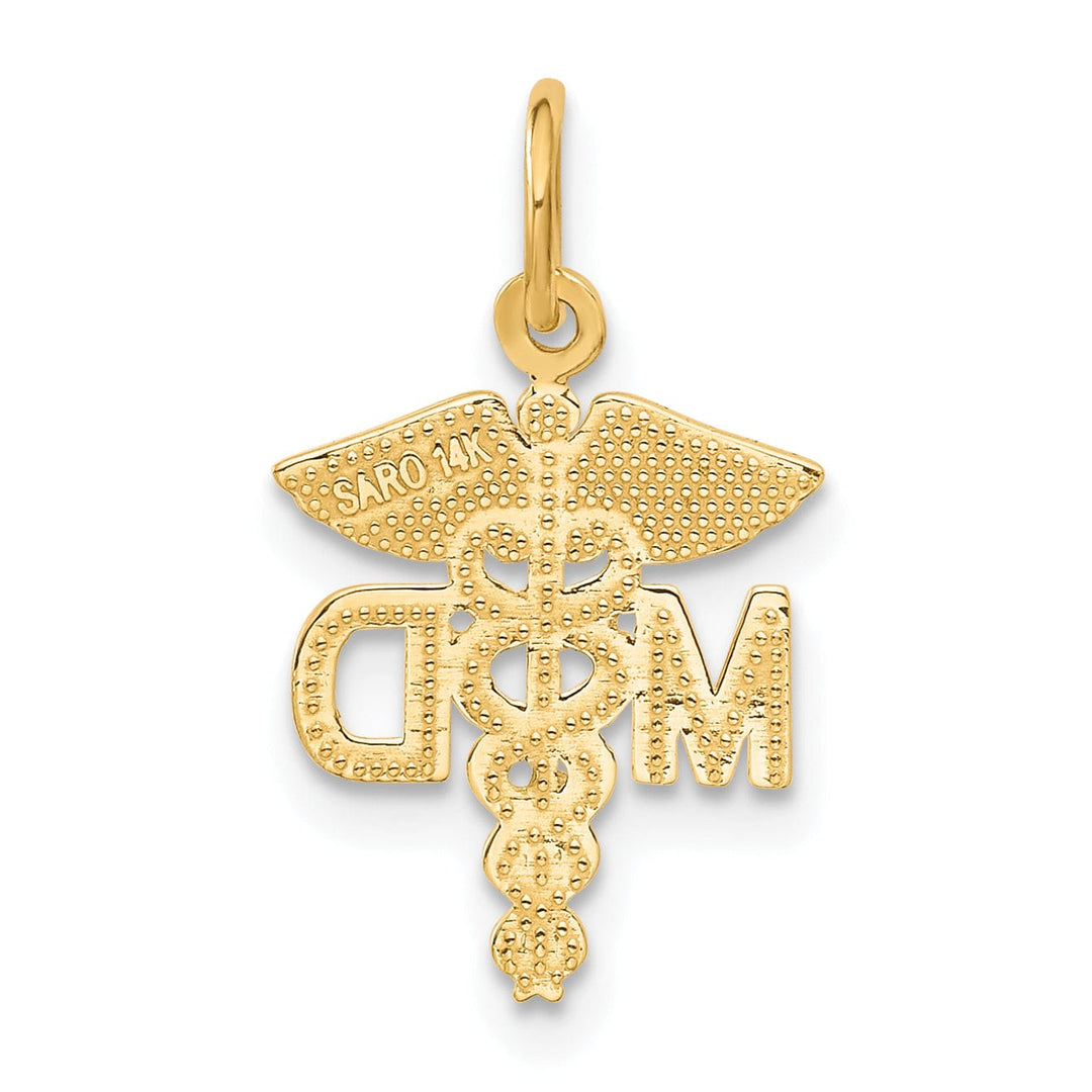 Lovely Rita's Pendants & Charms Solid 14k Yellow Gold M.D. Caduceus Pendant