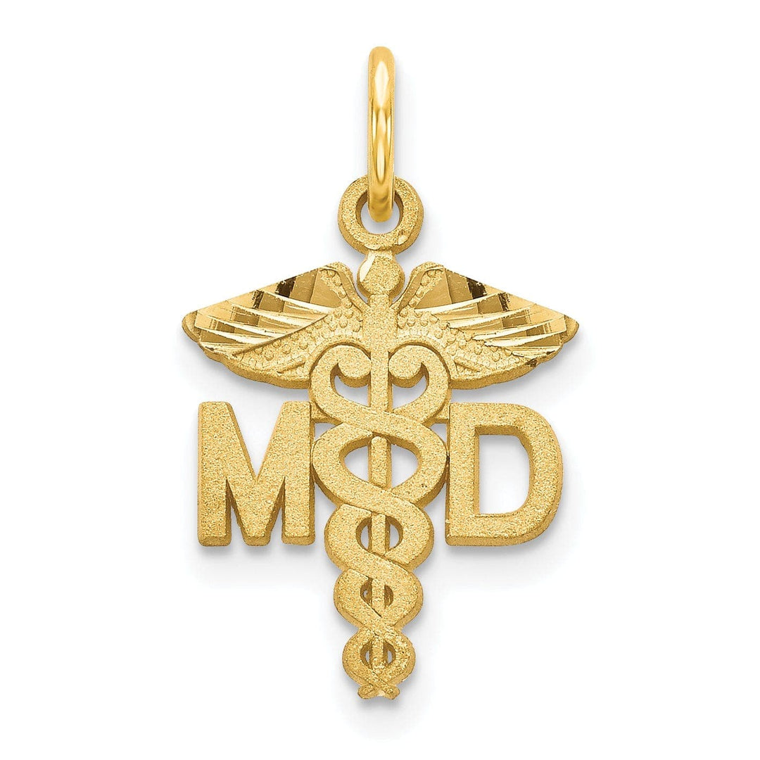 Lovely Rita's Pendants & Charms Solid 14k Yellow Gold M.D. Caduceus Pendant