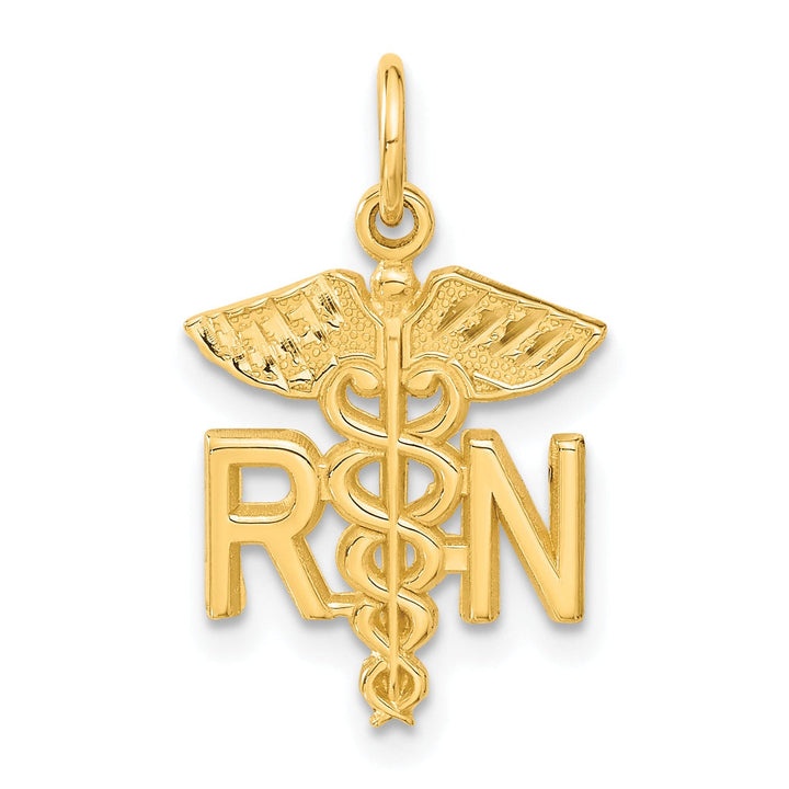 Lovely Rita's Pendants & Charms Solid 14k Yellow Gold Nurse R.N Charm Pendant