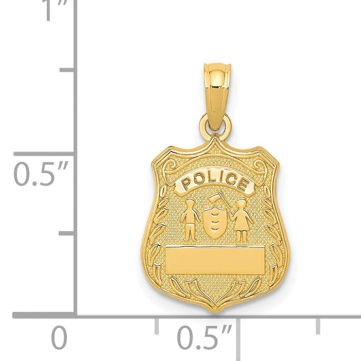 Lovely Rita's Pendants & Charms Solid 14k Yellow Gold Police Badge Pendant