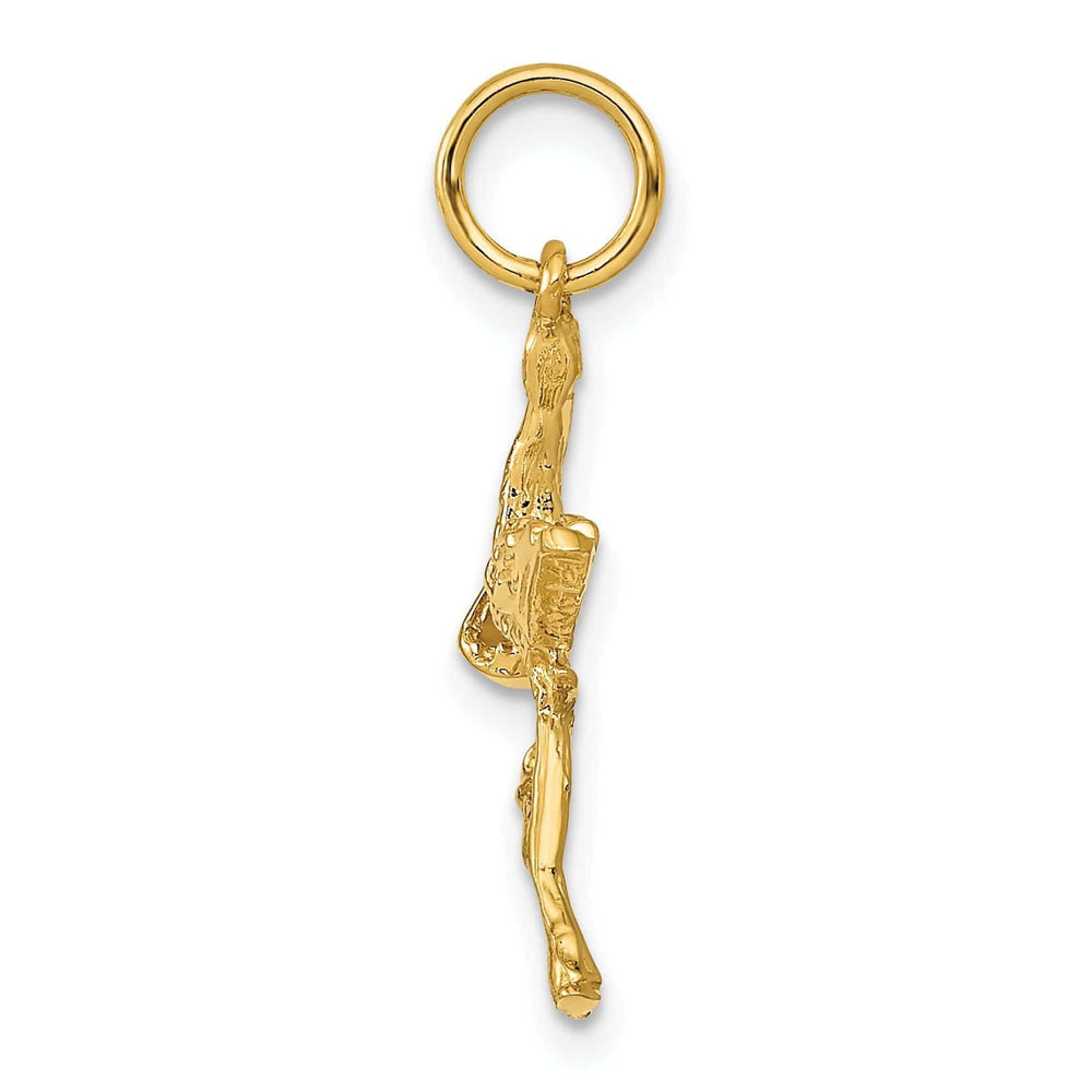 Lovely Rita's Pendants & Charms Solid 14k Yellow Gold Polished 3 D Stork Charm