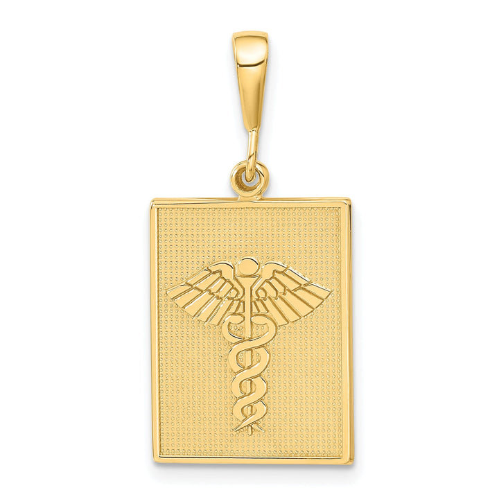 Lovely Rita's Pendants & Charms Solid 14k Yellow Gold Polished Caduceus Pendant