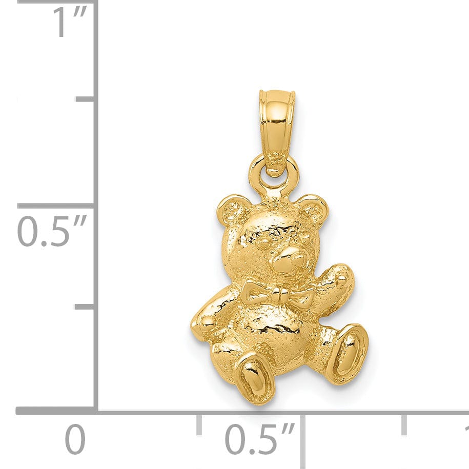 Lovely Rita's Pendants & Charms Solid 14k Yellow Gold Polished Teddy Bear Charm