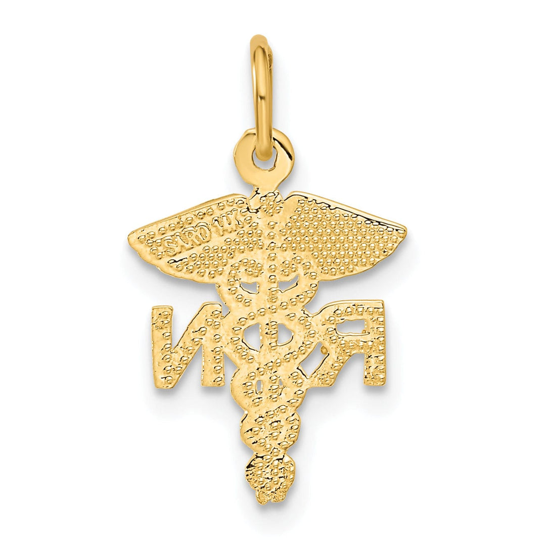 Lovely Rita's Pendants & Charms Solid 14k Yellow Gold R.N Nurse Charm Pendant