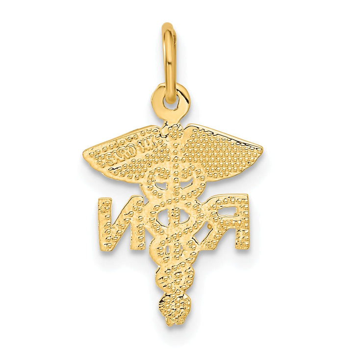 Lovely Rita's Pendants & Charms Solid 14k Yellow Gold R.N Nurse Charm Pendant