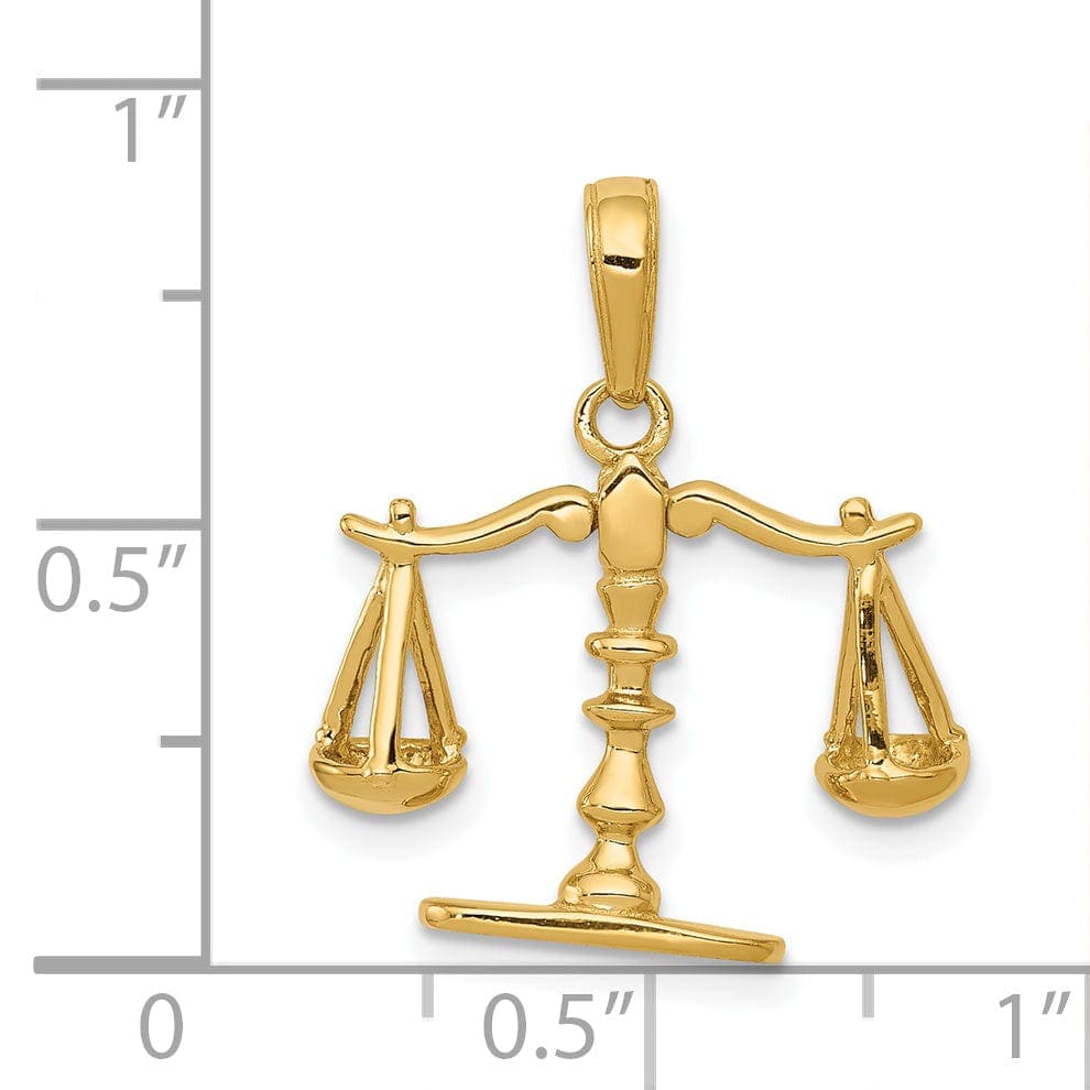 Lovely Rita's Pendants & Charms Solid 14k Yellow Gold Scales of Justice Pendant