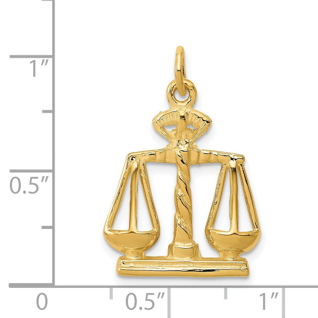 Lovely Rita's Pendants & Charms Solid 14k Yellow Gold Scales Of Justice Pendant