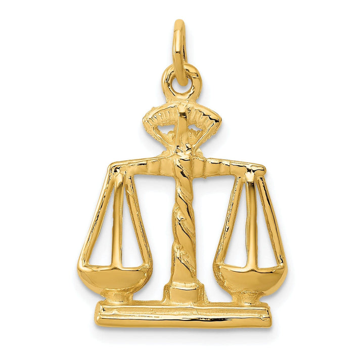 Lovely Rita's Pendants & Charms Solid 14k Yellow Gold Scales Of Justice Pendant