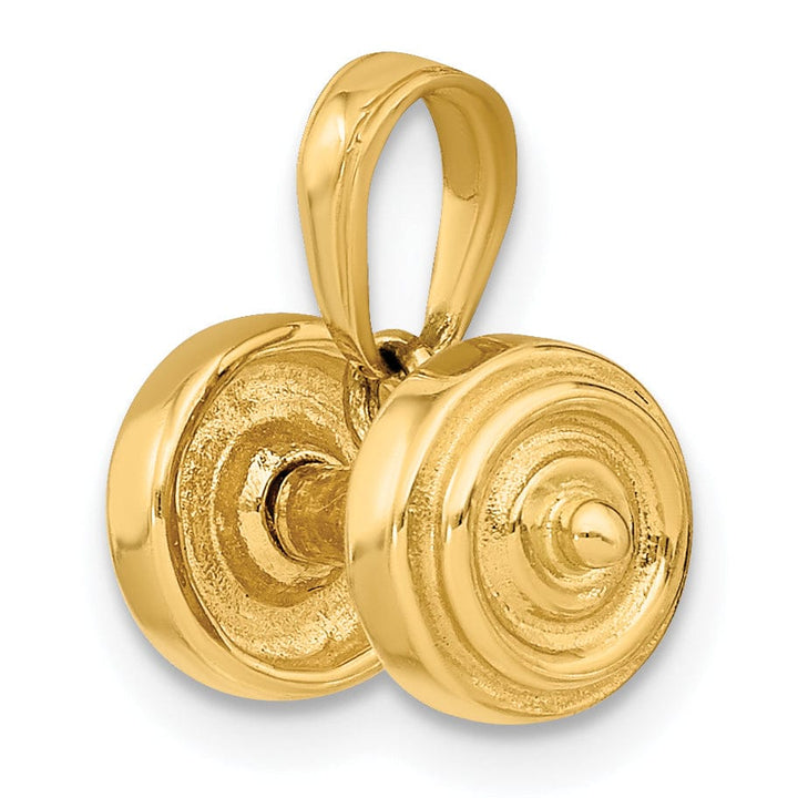 Lovely Rita's Pendants & Charms Solid 14k Yellow Gold Single 3-D Barbell Charm Pendant