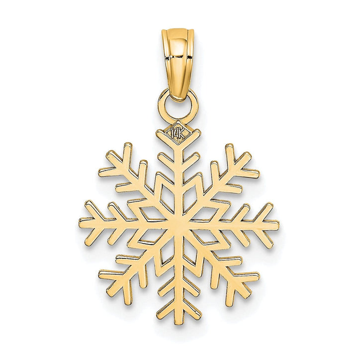 Lovely Rita's Pendants & Charms Solid 14k Yellow Gold Snowflake Charm Pendant