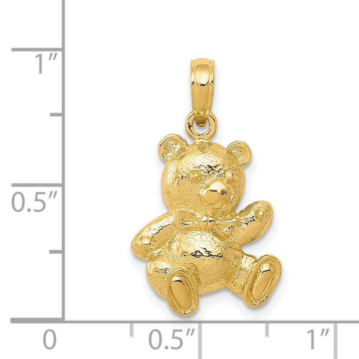 Lovely Rita's Pendants & Charms Solid 14k Yellow Gold Teddy Bear Charm Pendant