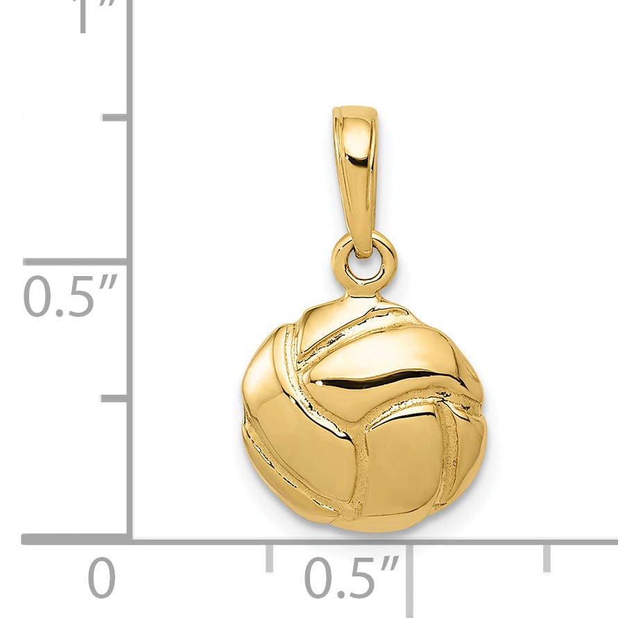 Lovely Rita's Pendants & Charms Solid 14k Yellow Gold Volleyball Charm Pendant