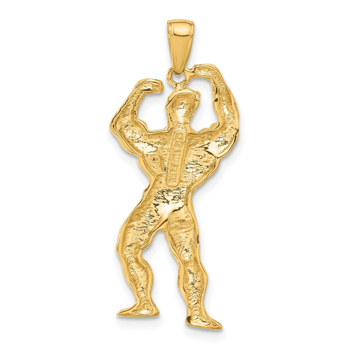 Lovely Rita's Pendants & Charms Solid 14k Yellow Gold Weightlifter Pendant