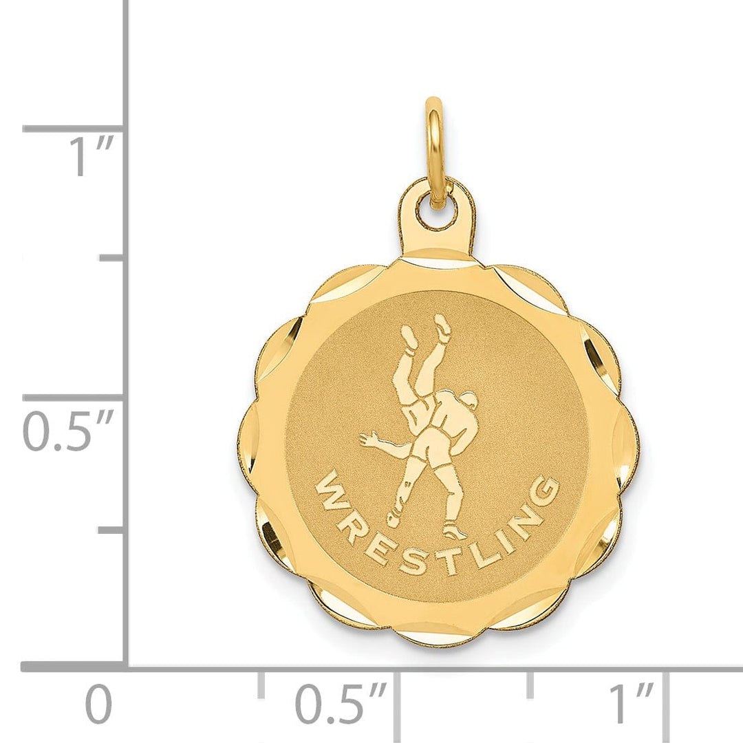 Lovely Rita's Pendants & Charms Solid 14k Yellow Gold Wrestling Disc Pendant