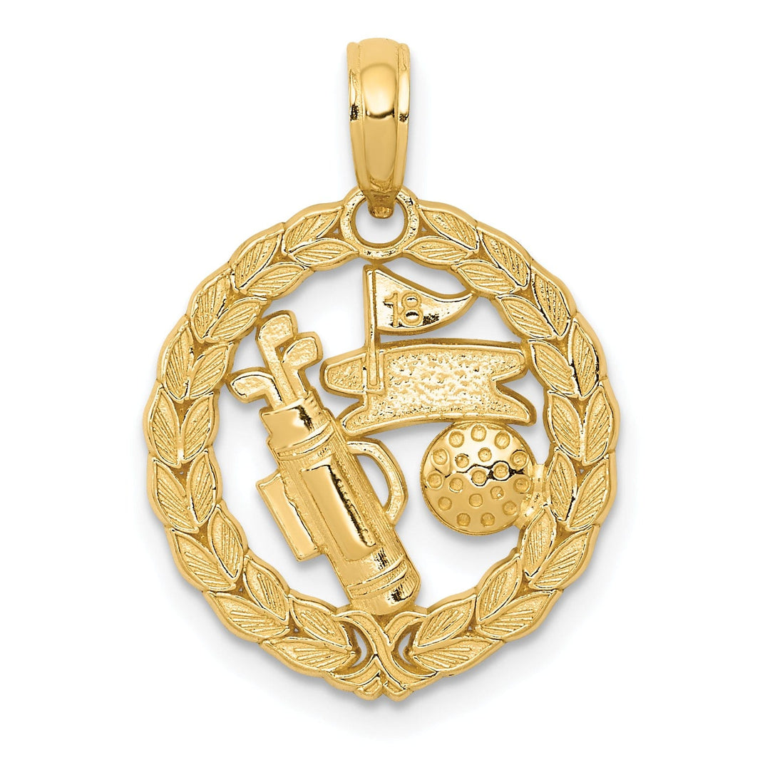 Lovely Rita's Pendants & Charms Solid 14k Yellow Golf Theme Charm Pendant