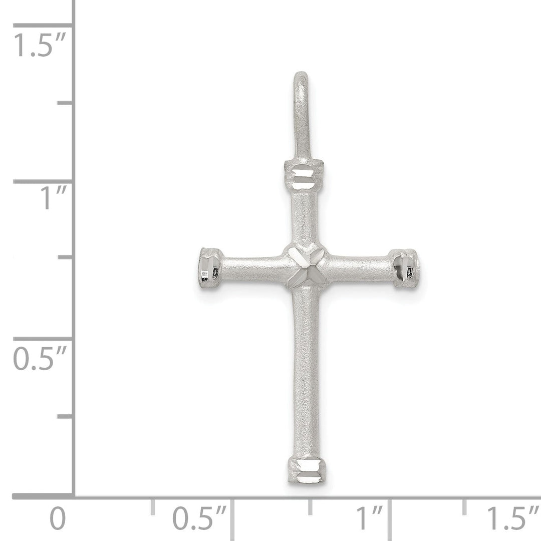 Lovely Rita's Pendants & Charms Solid Silver D.C Satin Finish 3-D Cross Pendant