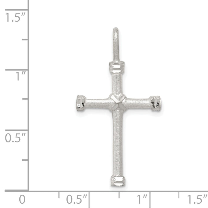 Lovely Rita's Pendants & Charms Solid Silver D.C Satin Finish 3-D Cross Pendant