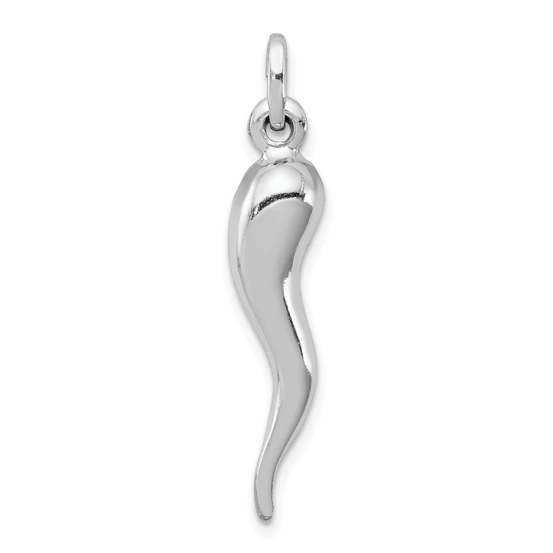 Lovely Rita's Pendants & Charms Solid Silver Polished 3-D Italian Horn Charm