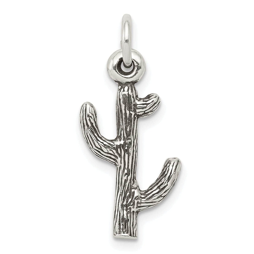 Lovely Rita's Pendants & Charms Solid Sterling Silver Antiqued 3-D Cactus Charm