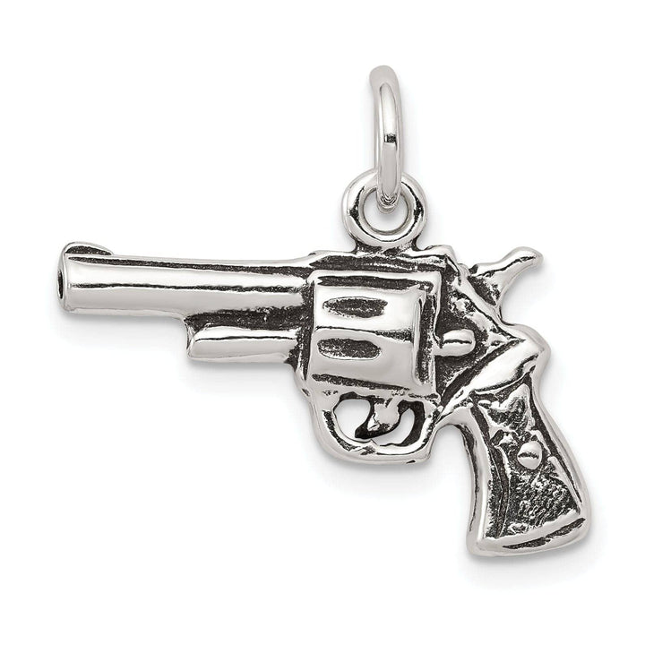 Lovely Rita's Pendants & Charms Solid Sterling Silver Antiqued 3-D Pistol Charm