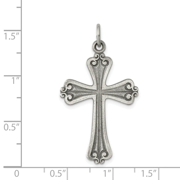 Lovely Rita's Pendants & Charms Solid Sterling Silver Antiqued Cross Pendant