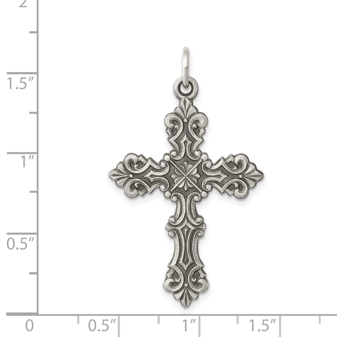 Lovely Rita's Pendants & Charms Solid Sterling Silver Antiqued Cross Pendant