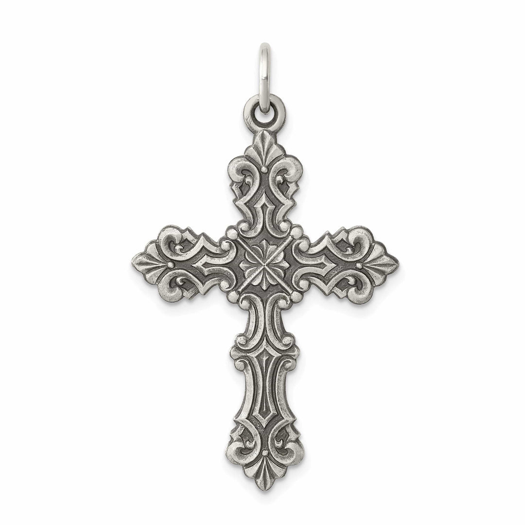 Lovely Rita's Pendants & Charms Solid Sterling Silver Antiqued Cross Pendant
