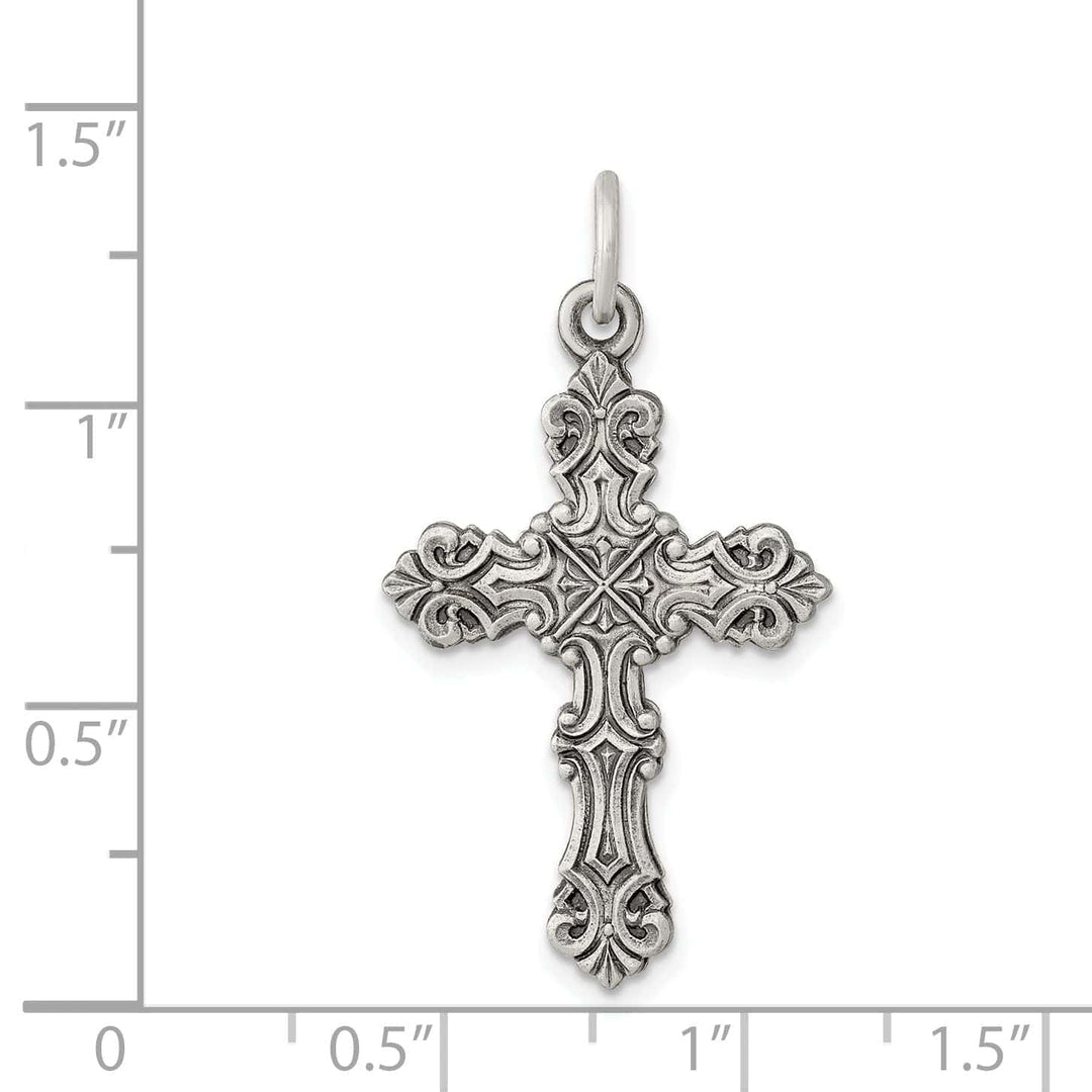 Lovely Rita's Pendants & Charms Solid Sterling Silver Antiqued Cross Pendant