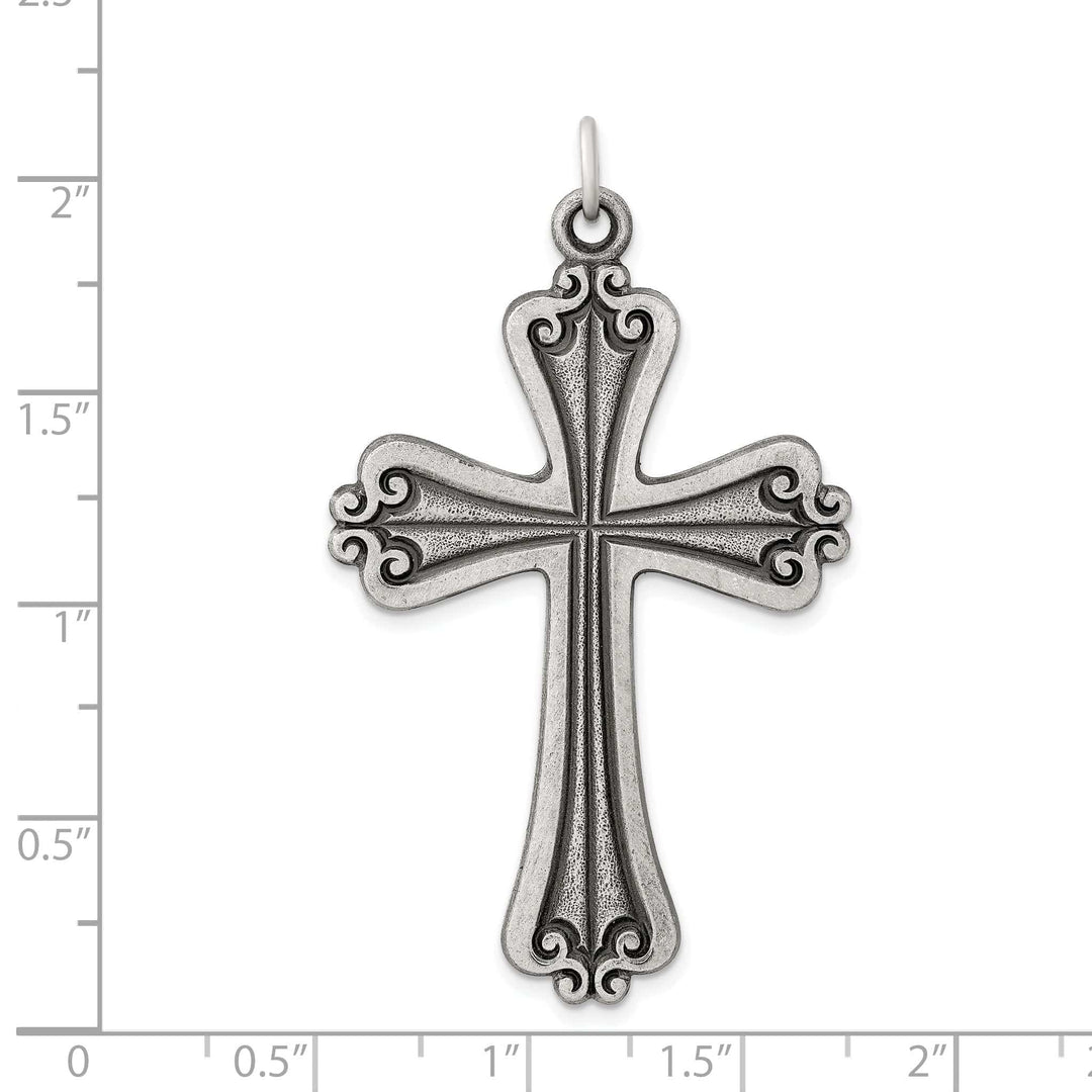 Lovely Rita's Pendants & Charms Solid Sterling Silver Antiqued Cross Pendant