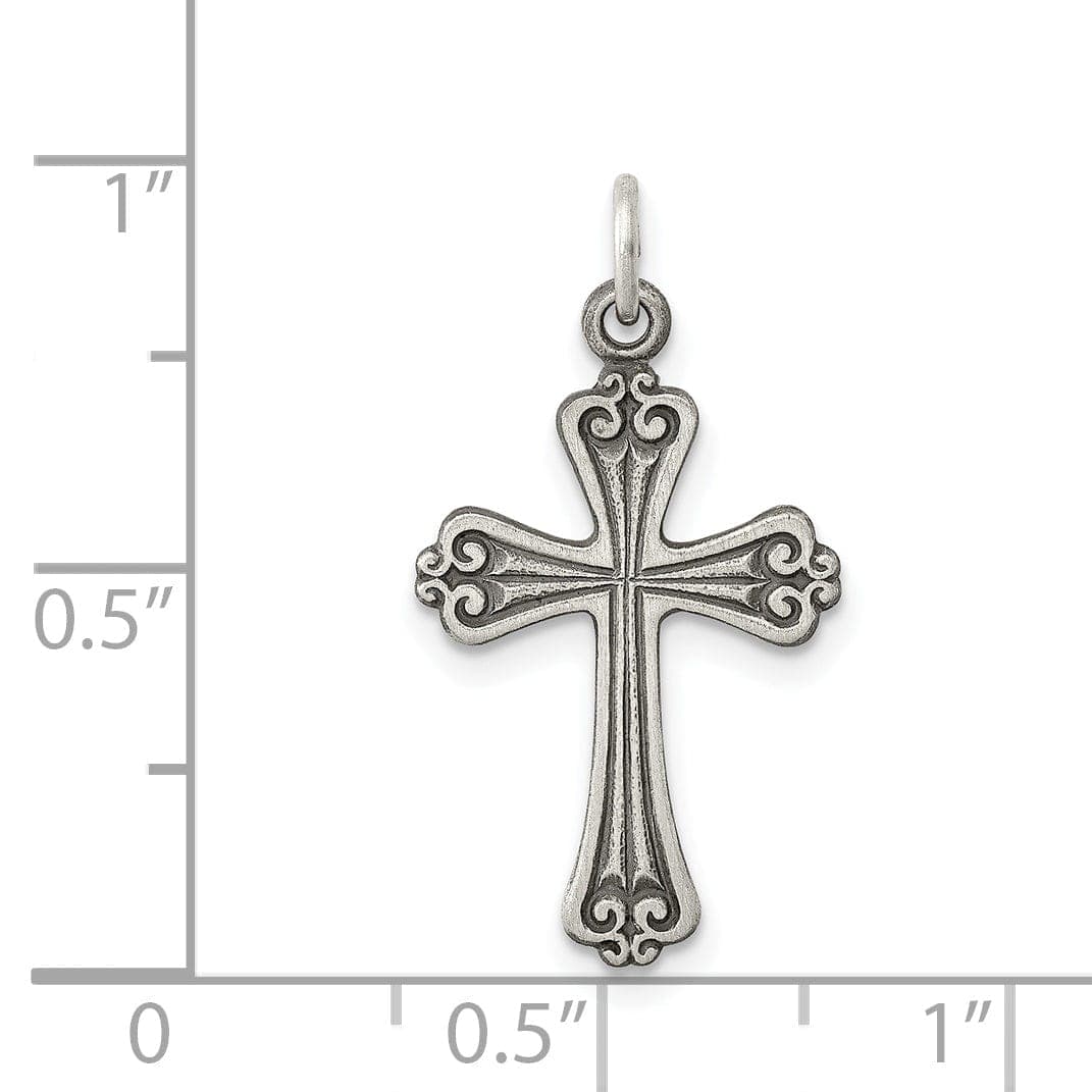 Lovely Rita's Pendants & Charms Solid Sterling Silver Antiqued Cross Pendant