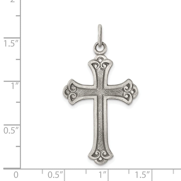 Lovely Rita's Pendants & Charms Solid Sterling Silver Antiqued Cross Pendant