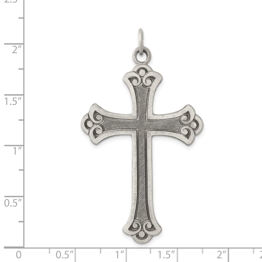 Lovely Rita's Pendants & Charms Solid Sterling Silver Antiqued Cross Pendant