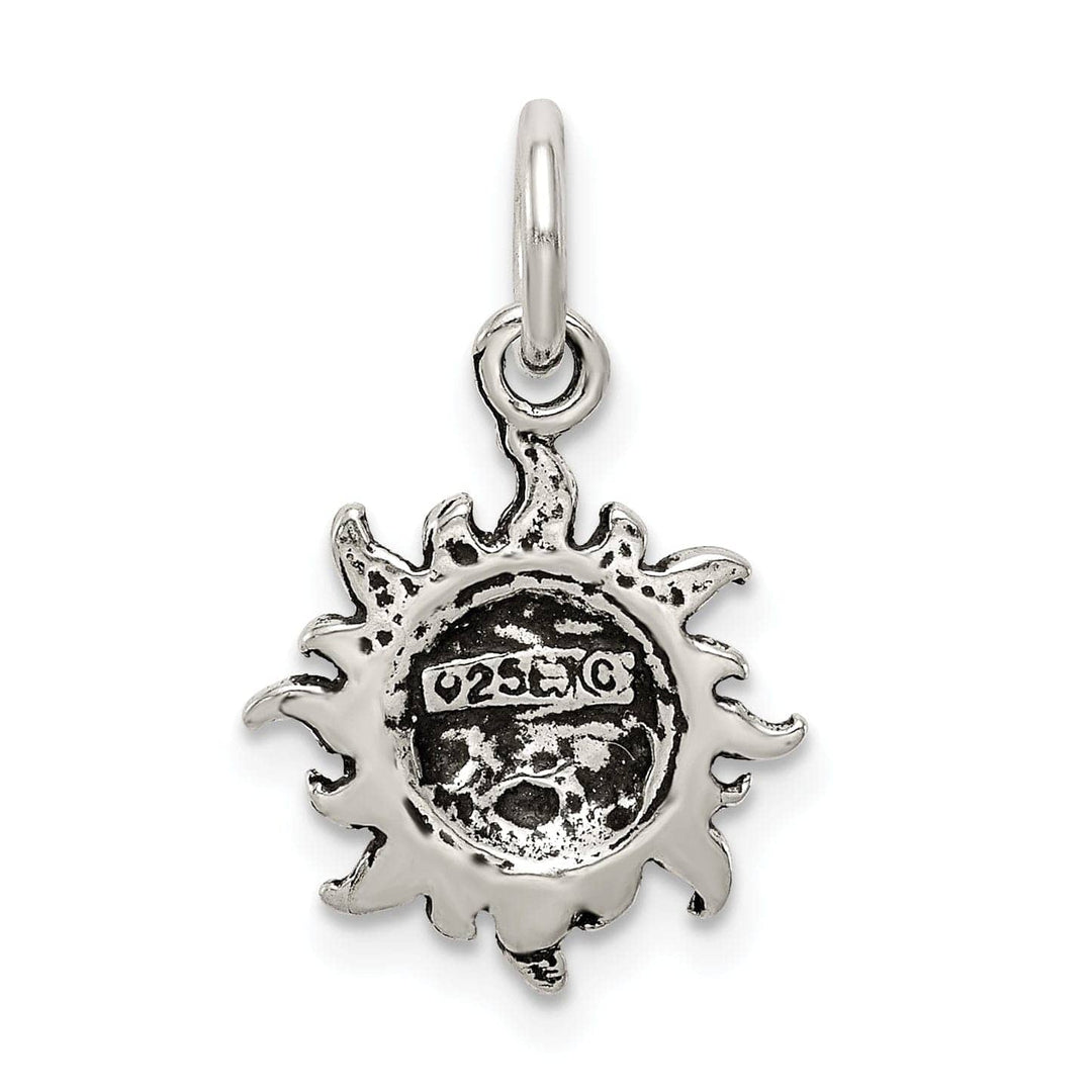 Lovely Rita's Pendants & Charms Solid Sterling Silver Antiqued Finish Sun Charm