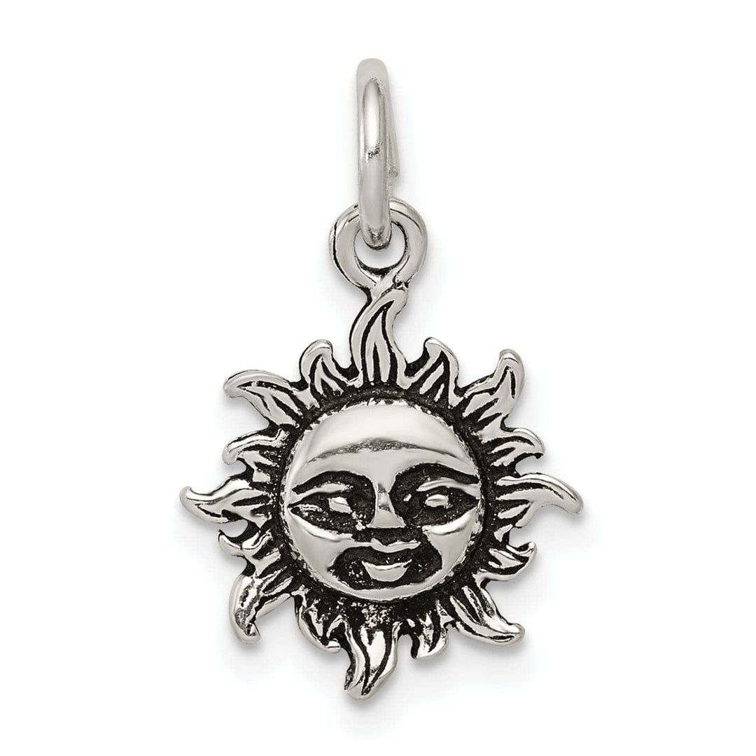 Lovely Rita's Pendants & Charms Solid Sterling Silver Antiqued Finish Sun Charm