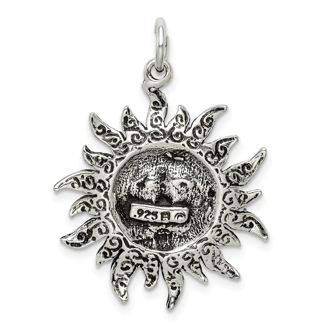 Lovely Rita's Pendants & Charms Solid Sterling Silver Antiqued Finish Sun Charm