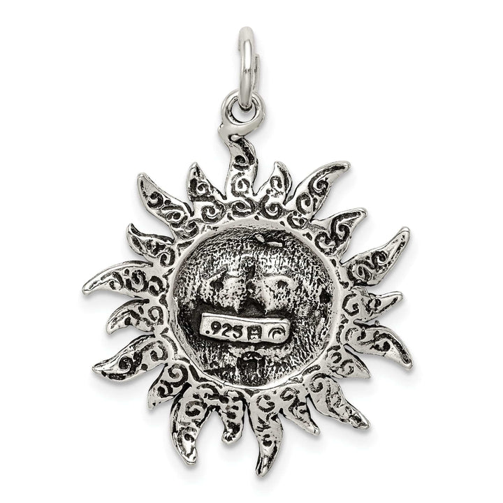 Lovely Rita's Pendants & Charms Solid Sterling Silver Antiqued Finish Sun Charm