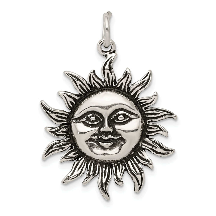 Lovely Rita's Pendants & Charms Solid Sterling Silver Antiqued Finish Sun Charm