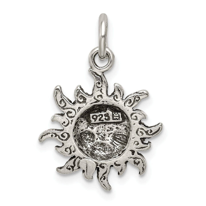 Lovely Rita's Pendants & Charms Solid Sterling Silver Antiqued Sun Charm