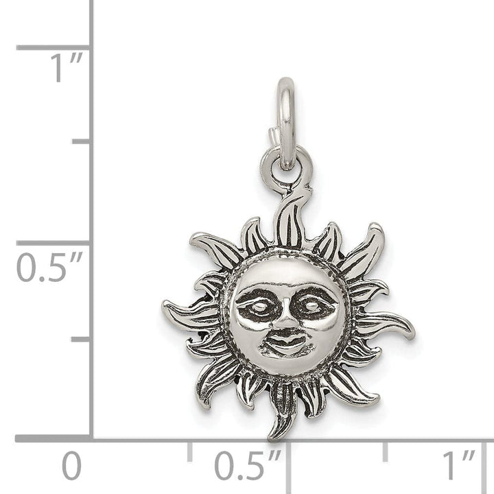 Lovely Rita's Pendants & Charms Solid Sterling Silver Antiqued Sun Charm