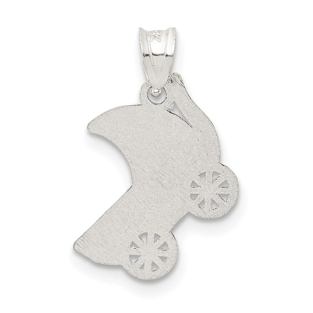 Lovely Rita's Pendants & Charms Solid Sterling Silver Baby Buggy Charm Pendant