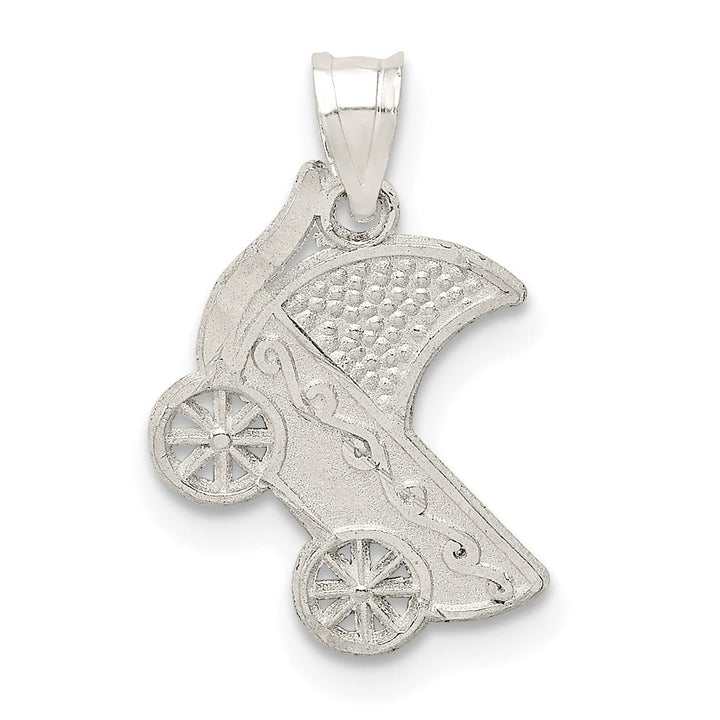 Lovely Rita's Pendants & Charms Solid Sterling Silver Baby Buggy Charm Pendant