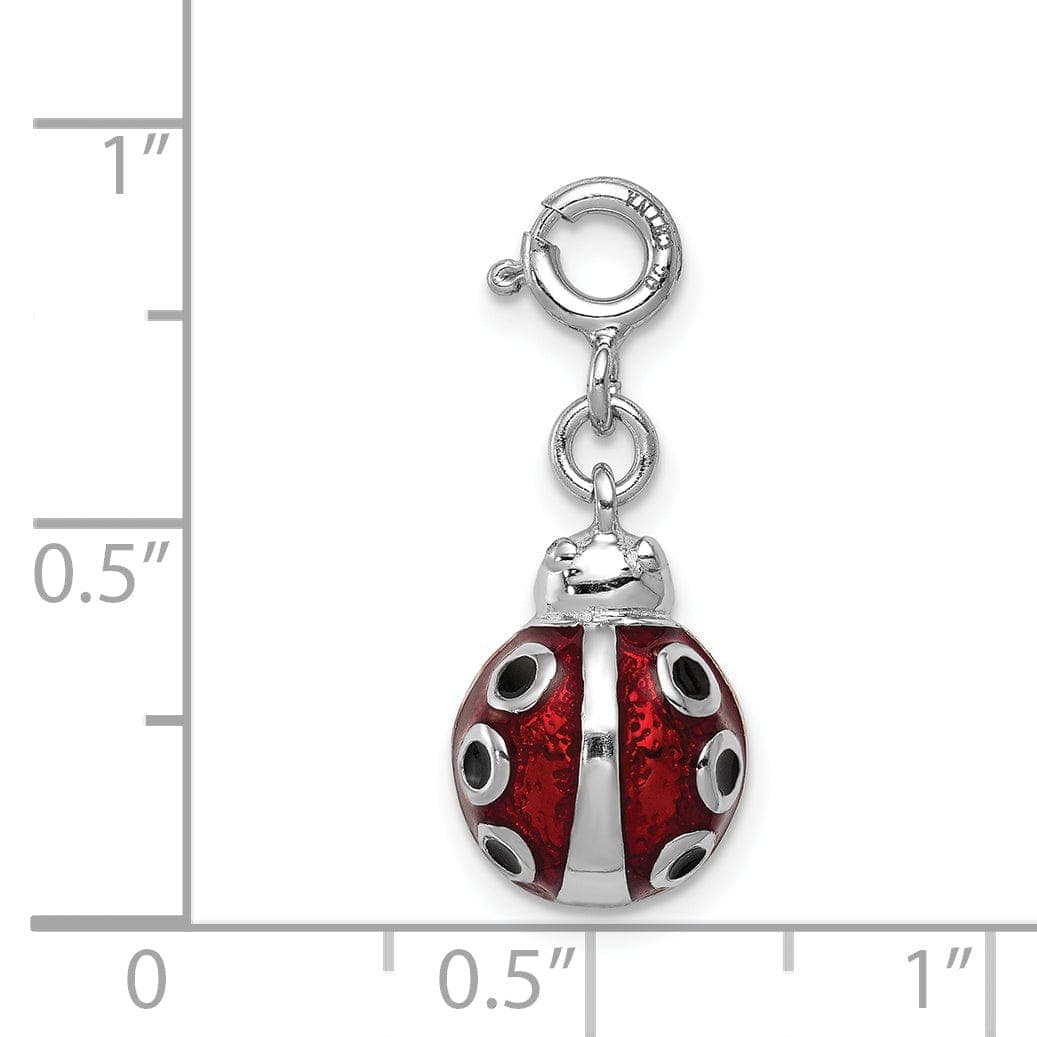 Lovely Rita's Pendants & Charms Solid Sterling Silver Enamel Ladybug Charm