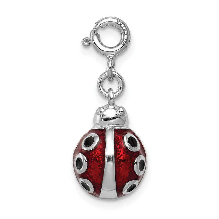 Lovely Rita's Pendants & Charms Solid Sterling Silver Enamel Ladybug Charm