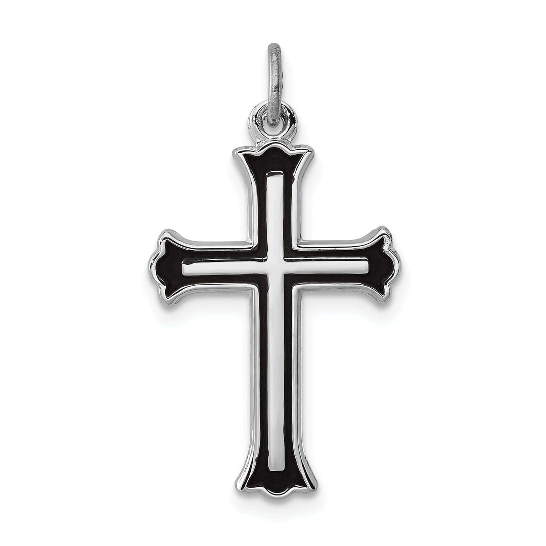 Lovely Rita's Pendants & Charms Solid Sterling Silver Enameled Cross Charm
