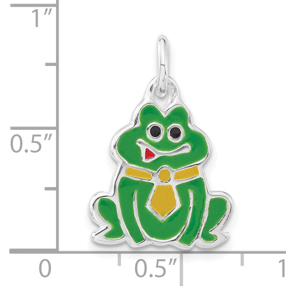 Lovely Rita's Pendants & Charms Solid Sterling Silver Enameled Frog Charm