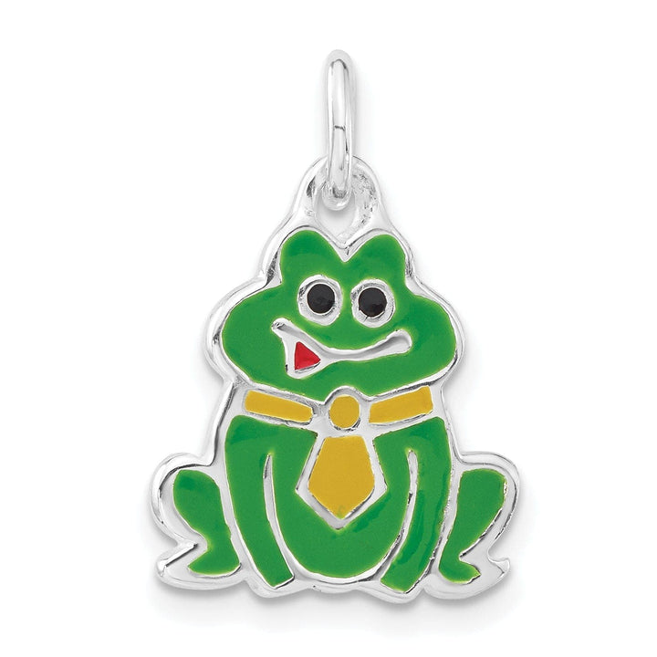 Lovely Rita's Pendants & Charms Solid Sterling Silver Enameled Frog Charm