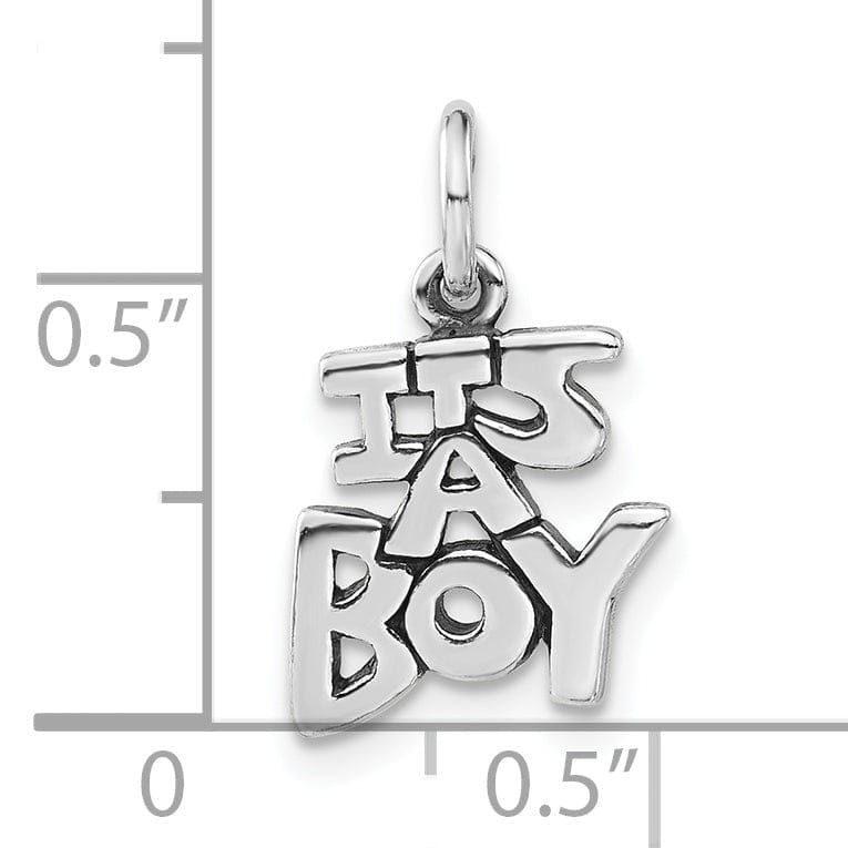 Lovely Rita's Pendants & Charms Solid Sterling Silver It's A Boy Charm Pendant