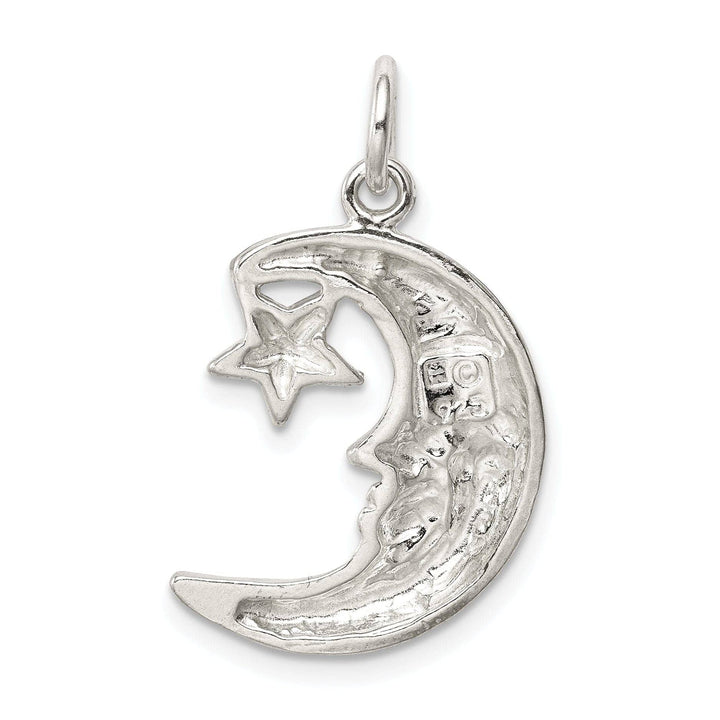 Lovely Rita's Pendants & Charms Solid Sterling Silver Moon Star Charm Pendant