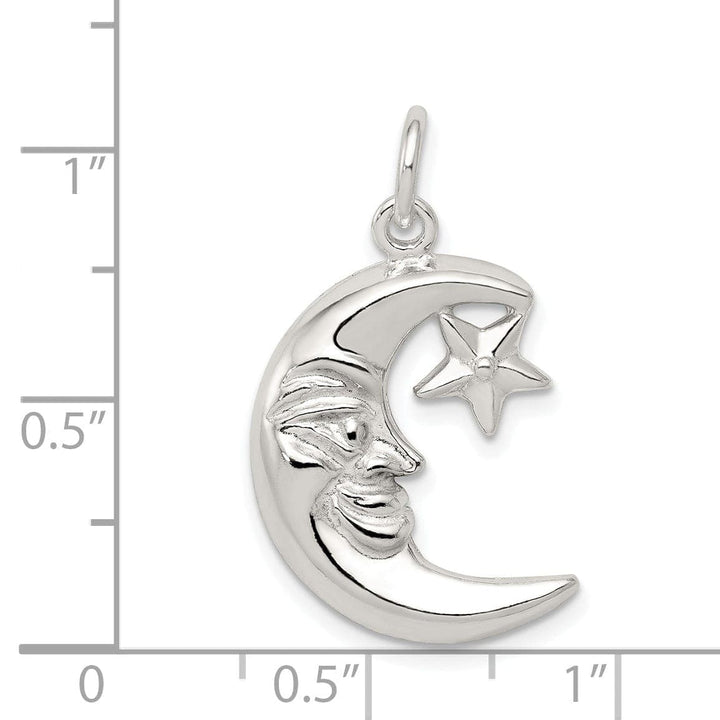 Lovely Rita's Pendants & Charms Solid Sterling Silver Moon Star Charm Pendant